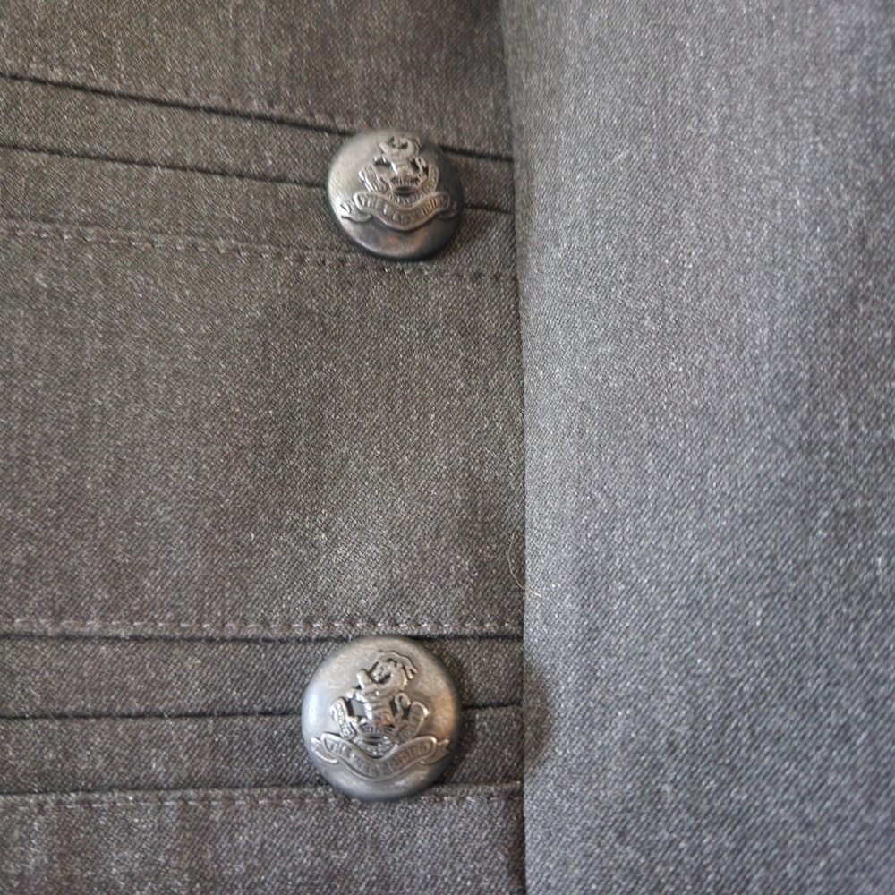 Tahari ASL Charcoal Grey Military Peplum Blazer - Size 6 - Picture 5 of 12